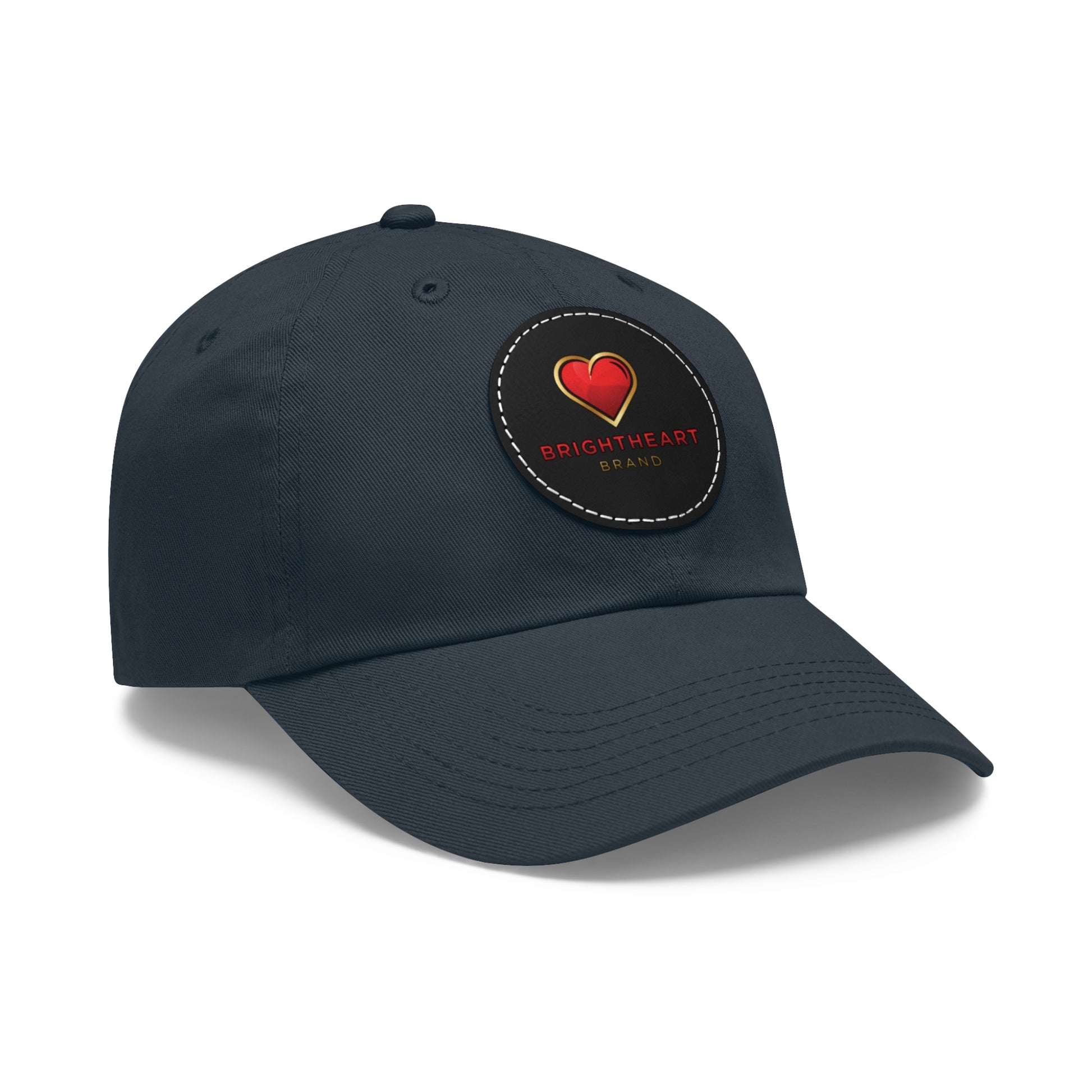 Leather Patch Dad Hat - Brightheart, Casual Cap, Best Gift for Dads, Everyday Fashion, Perfect for Summer