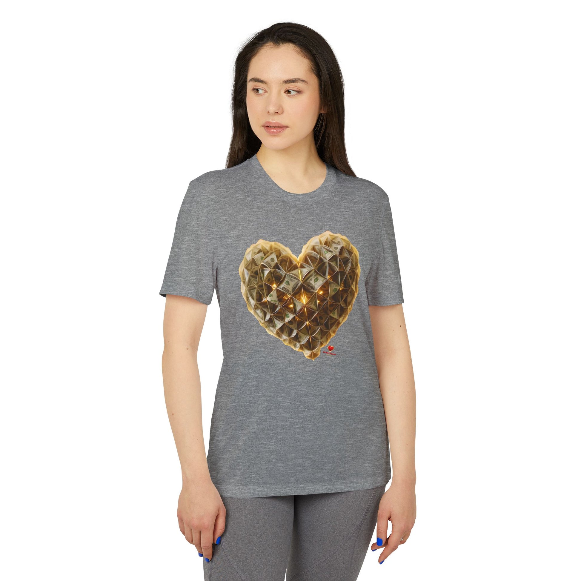 Adidas-BrightheartBrand "Heart of Prosperity - Tee" Unisex Sport T-Shirt, Casual Fitness Tee, Valentine’s Day Gift, Athletic Apparel, Activewear Top