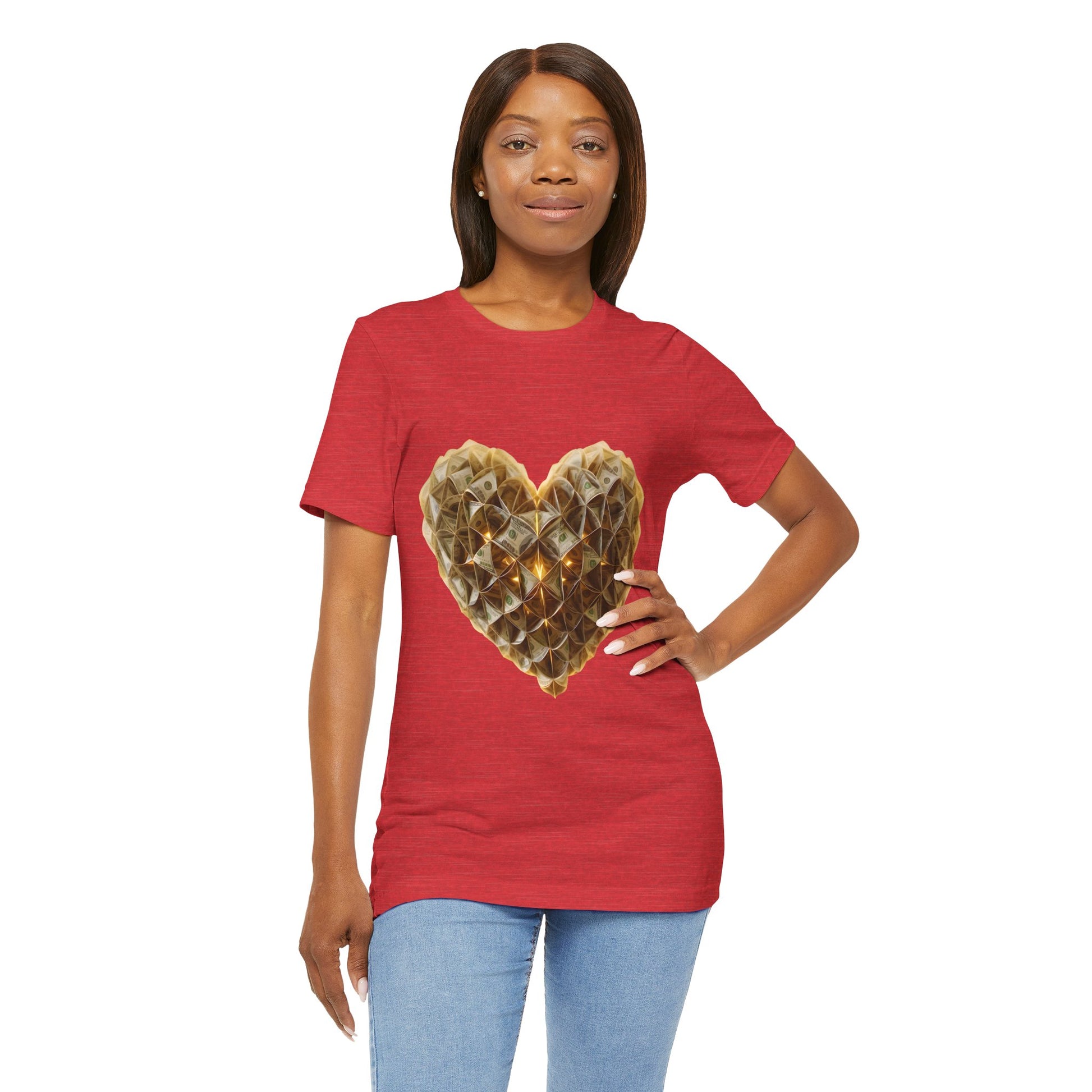 "BrightheartBrand-Heart of Prosperity" – Unisex T-Shirt, Perfect Gift for Valentine's Day, Birthdays, Casual Wear, Everyday Comfort, Unique Fashion