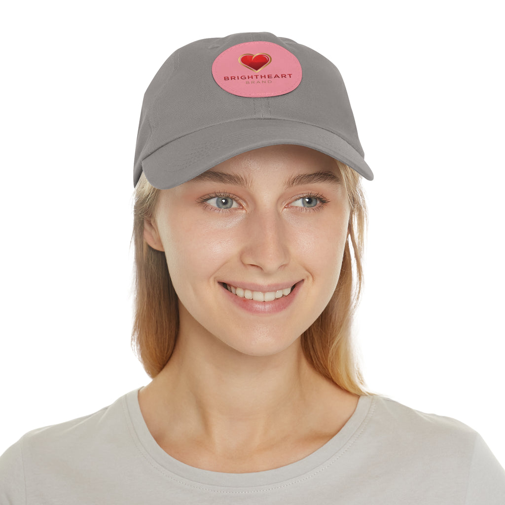 "BrightheartBrand" Leather Patch  Hat - Casual Cap, Best Gift for Dads, Everyday Fashion, Perfect for Summer