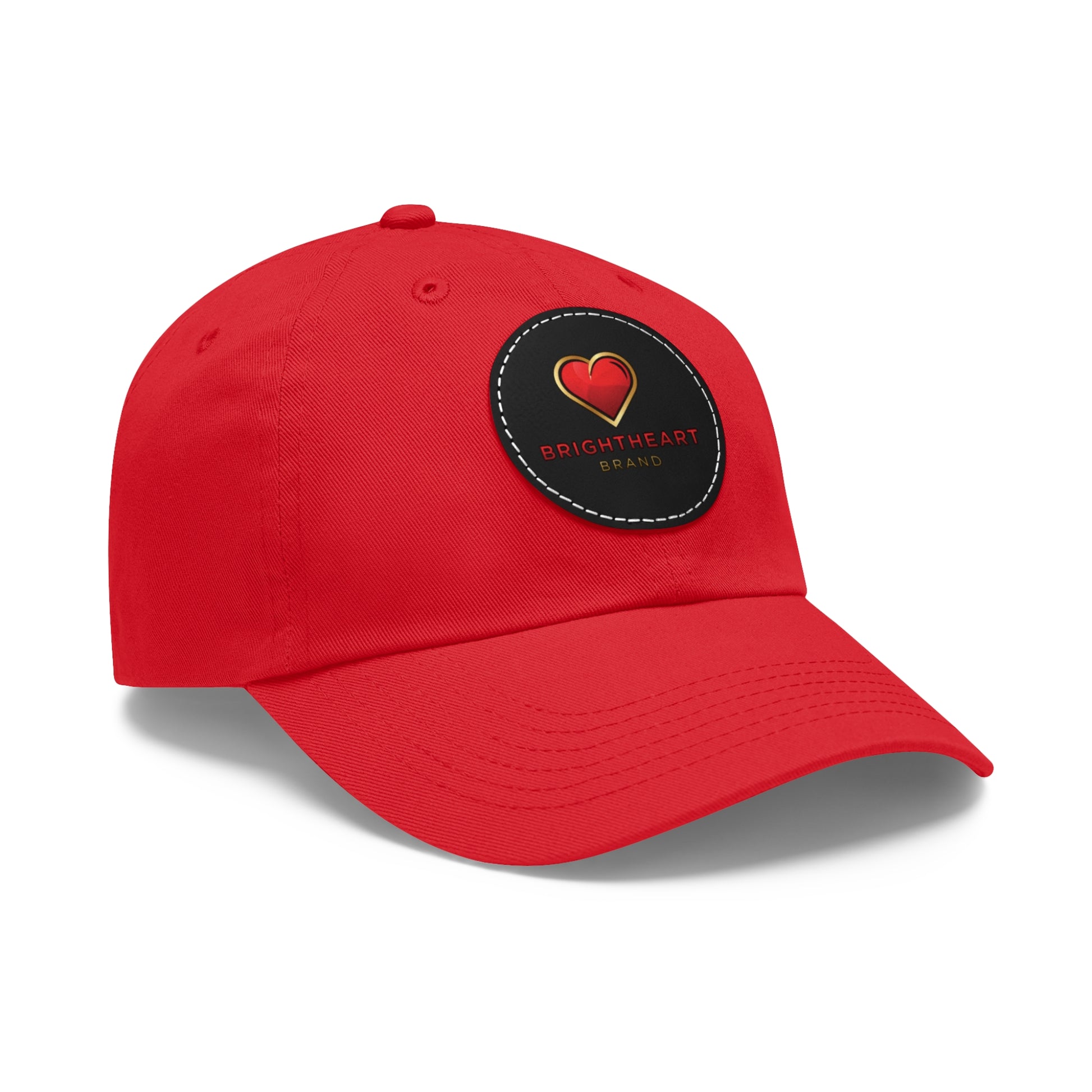 Leather Patch Dad Hat - Brightheart, Casual Cap, Best Gift for Dads, Everyday Fashion, Perfect for Summer