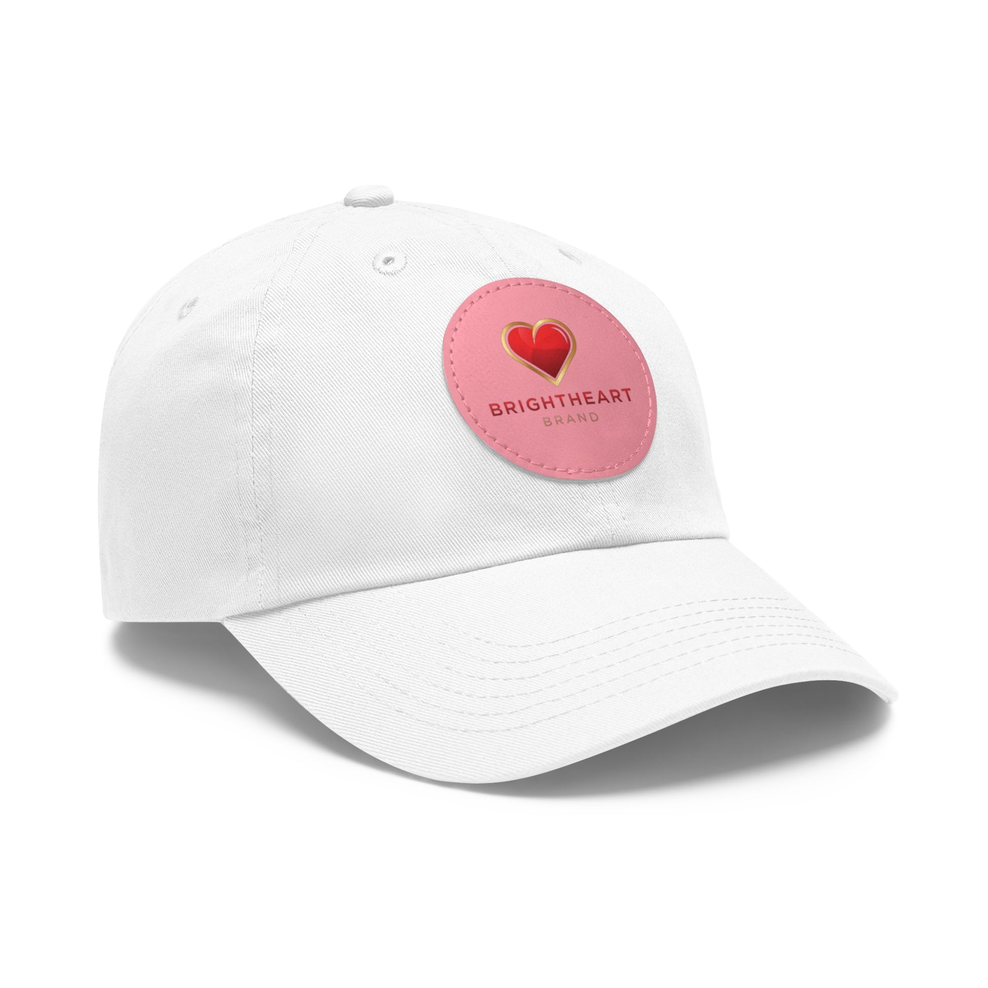 Leather Patch Dad Hat - Brightheart, Casual Cap, Best Gift for Dads, Everyday Fashion, Perfect for Summer