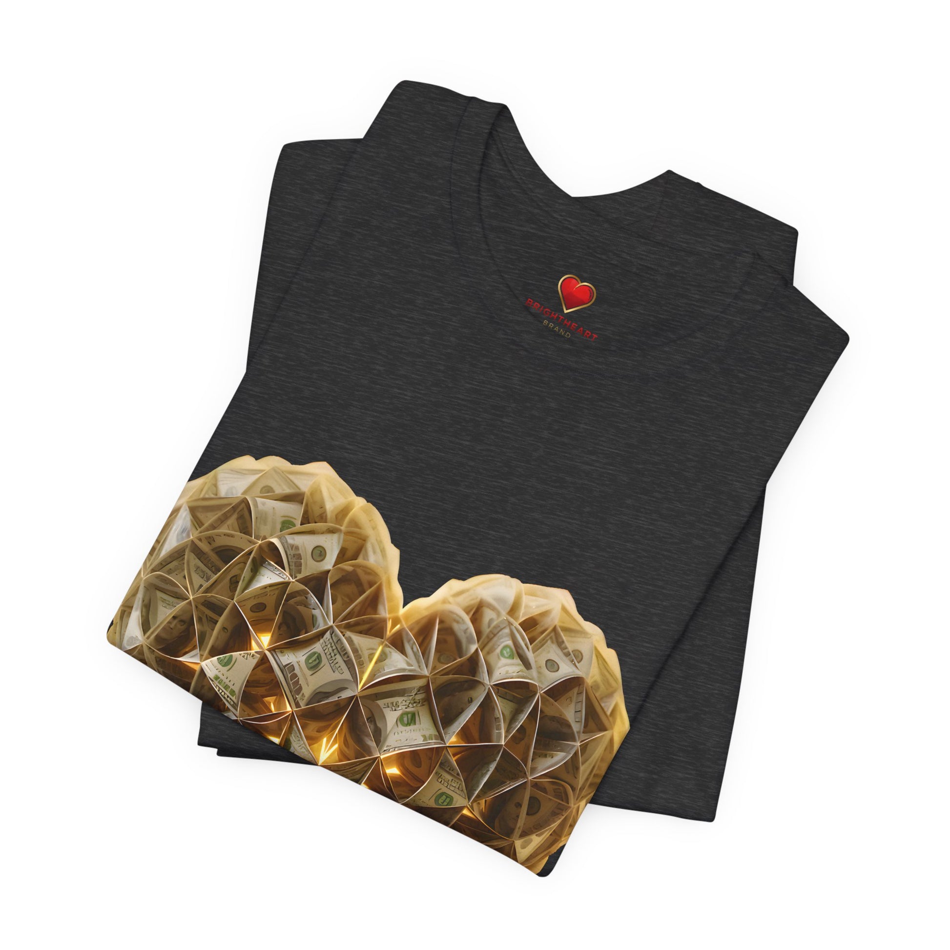 "BrightheartBrand-Heart of Prosperity" – Unisex T-Shirt, Perfect Gift for Valentine's Day, Birthdays, Casual Wear, Everyday Comfort, Unique Fashion