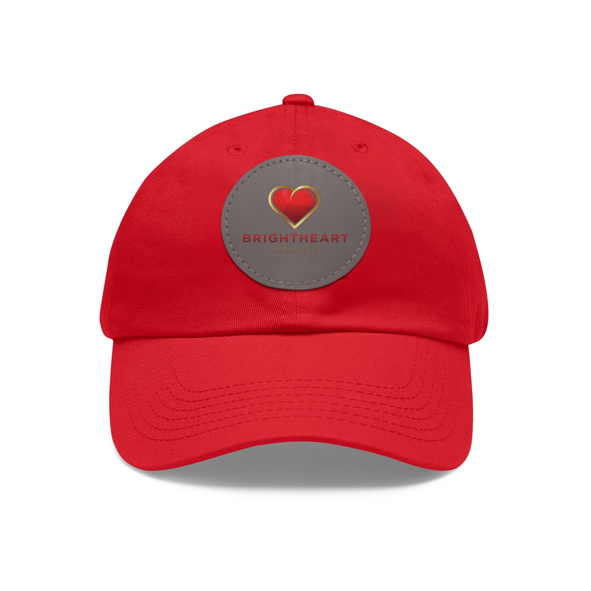 Leather Patch Dad Hat - Brightheart, Casual Cap, Best Gift for Dads, Everyday Fashion, Perfect for Summer