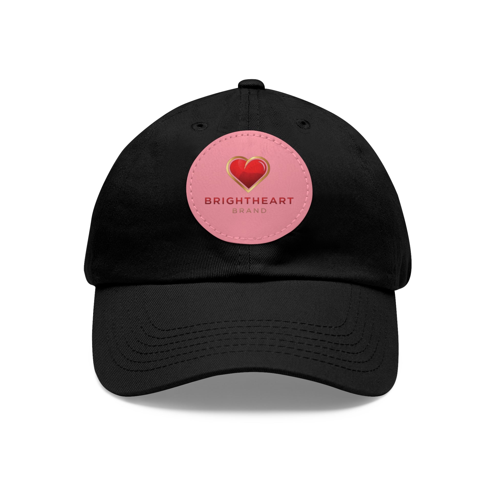 Leather Patch Dad Hat - Brightheart, Casual Cap, Best Gift for Dads, Everyday Fashion, Perfect for Summer