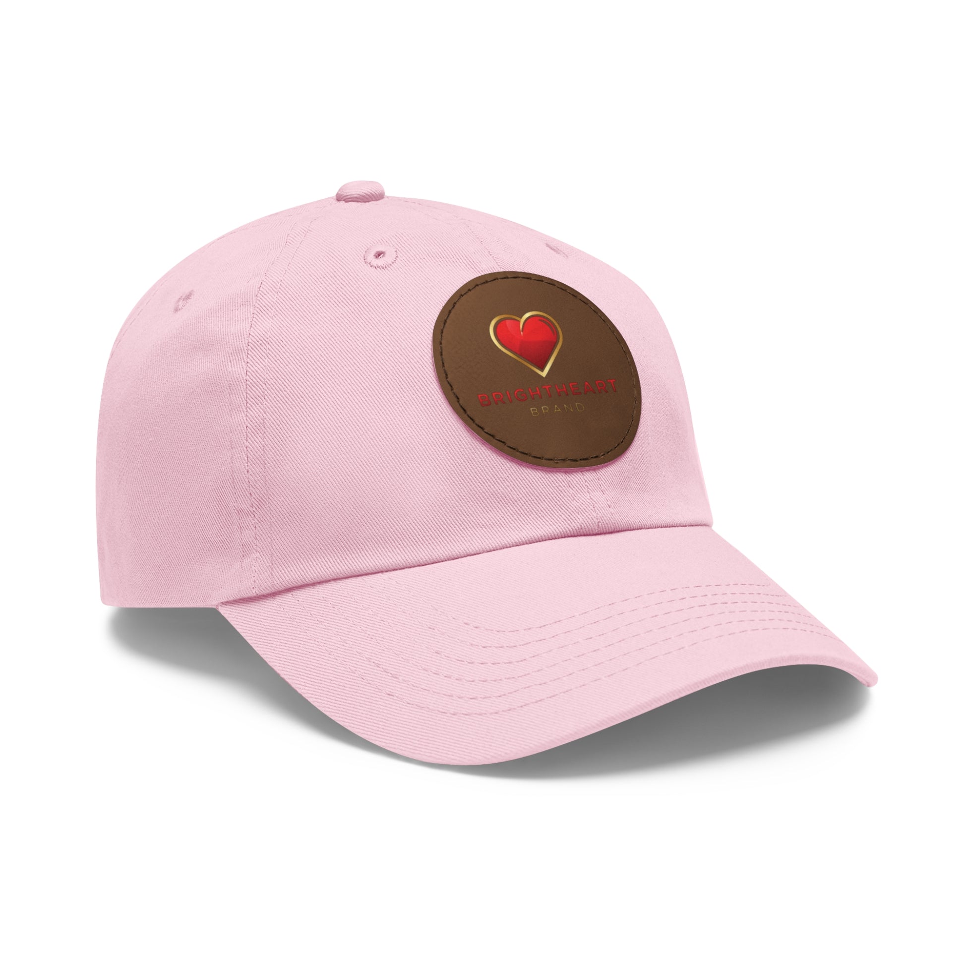 Leather Patch Dad Hat - Brightheart, Casual Cap, Best Gift for Dads, Everyday Fashion, Perfect for Summer