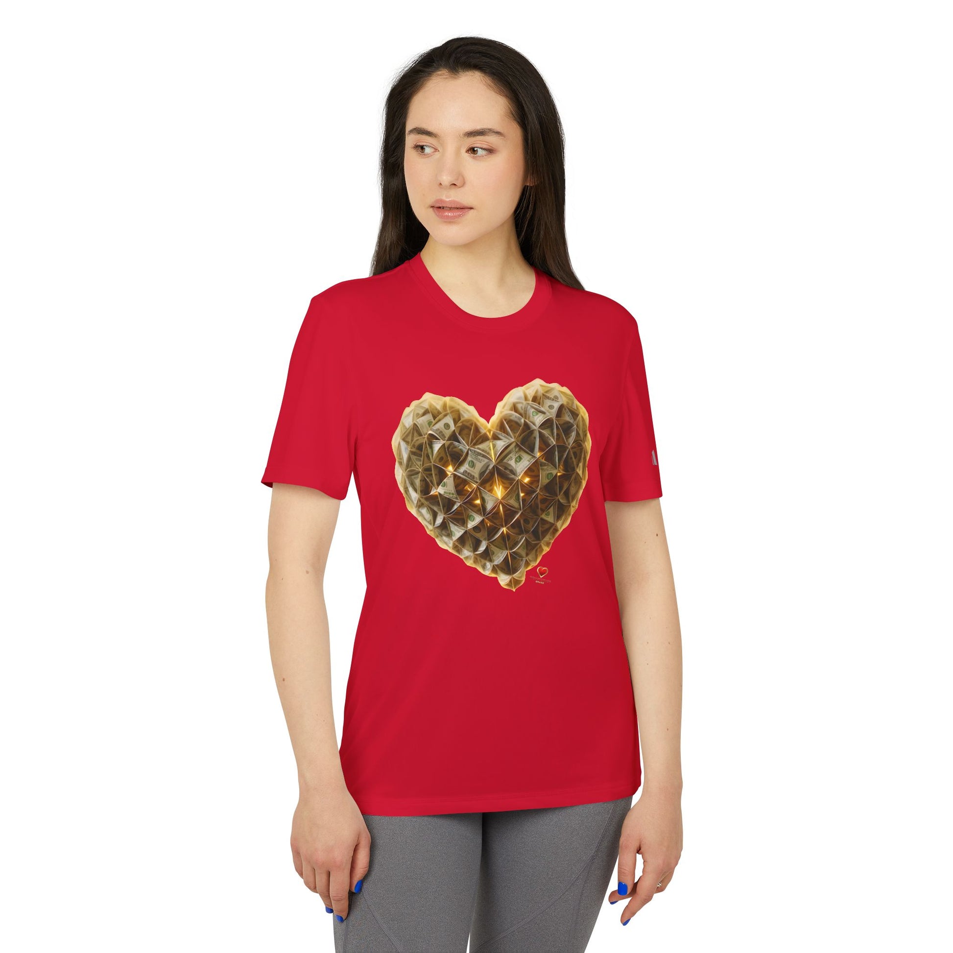 Adidas-BrightheartBrand "Heart of Prosperity - Tee" Unisex Sport T-Shirt, Casual Fitness Tee, Valentine’s Day Gift, Athletic Apparel, Activewear Top