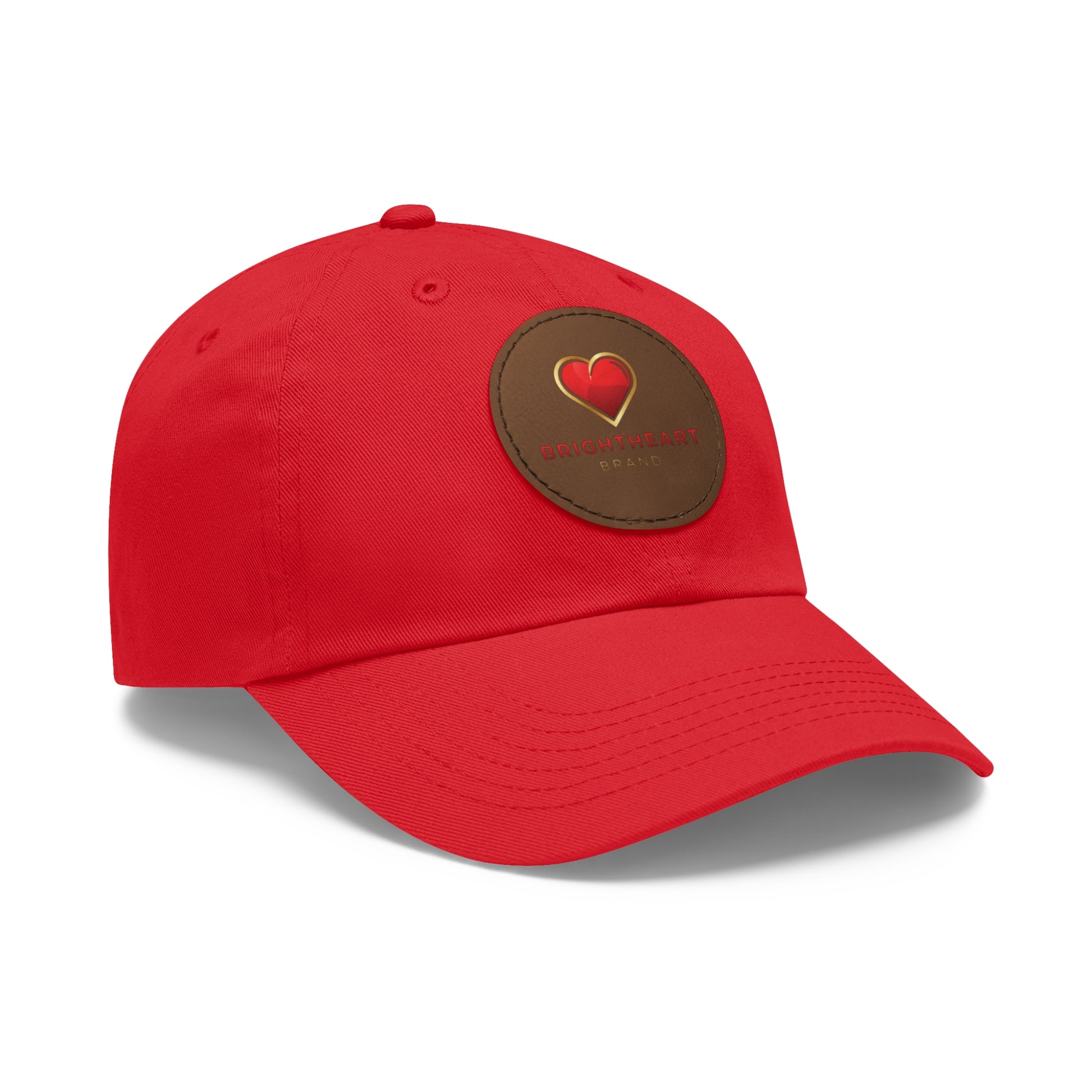 Leather Patch Dad Hat - Brightheart, Casual Cap, Best Gift for Dads, Everyday Fashion, Perfect for Summer