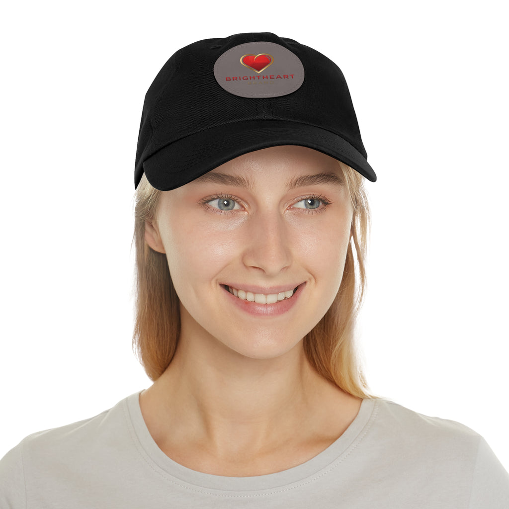 "BrightheartBrand" Leather Patch  Hat - Casual Cap, Best Gift for Dads, Everyday Fashion, Perfect for Summer
