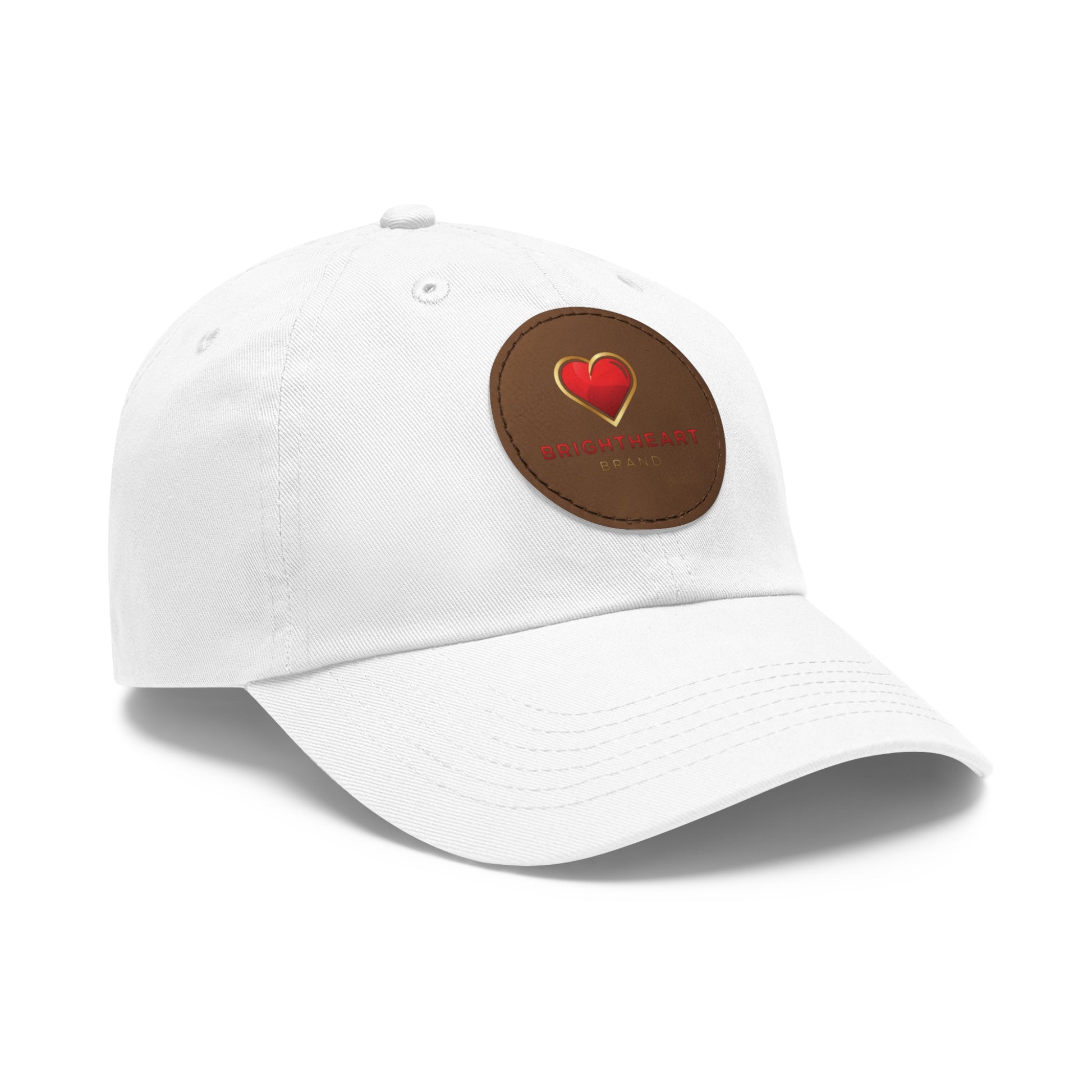 Leather Patch Dad Hat - Brightheart, Casual Cap, Best Gift for Dads, Everyday Fashion, Perfect for Summer