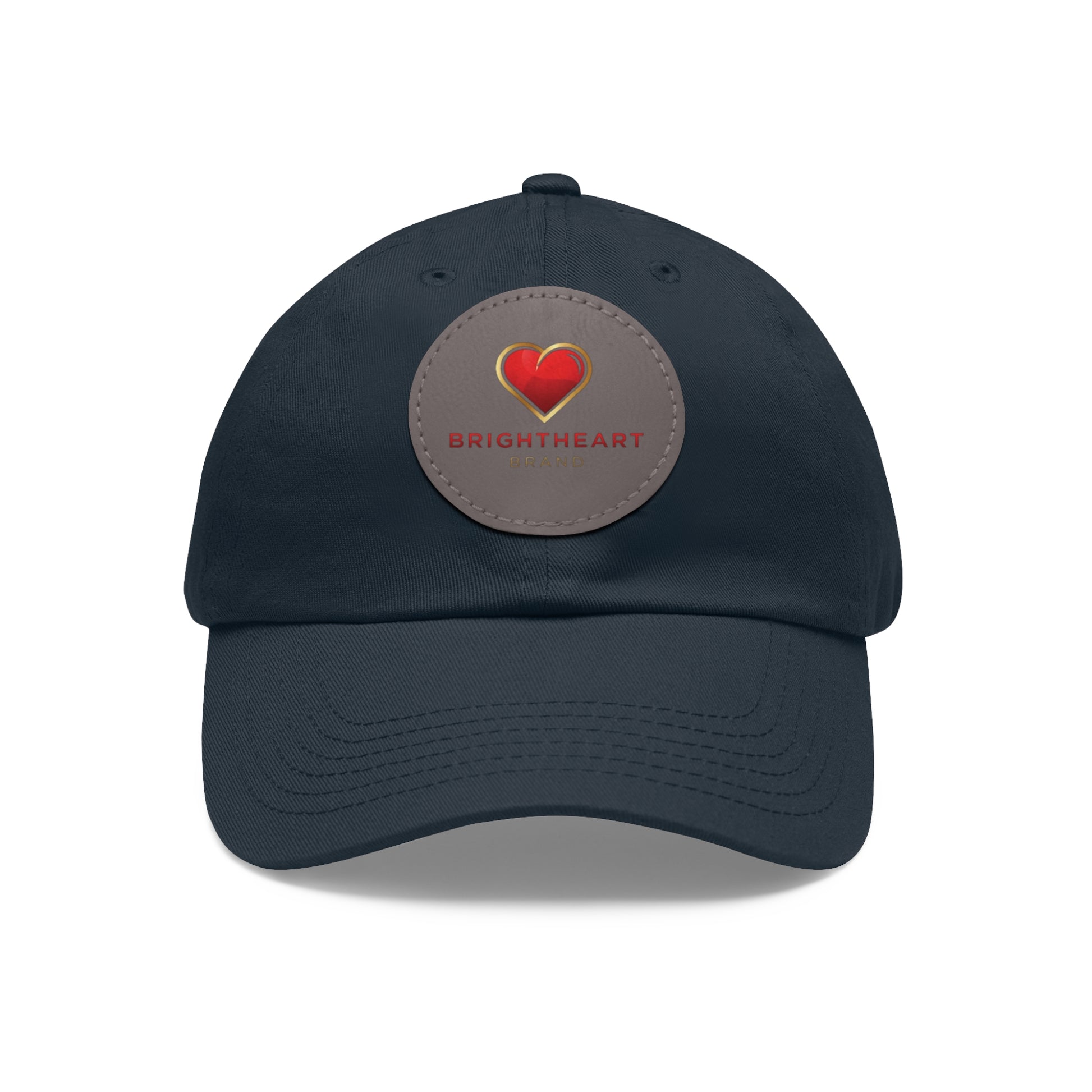 Leather Patch Dad Hat - Brightheart, Casual Cap, Best Gift for Dads, Everyday Fashion, Perfect for Summer