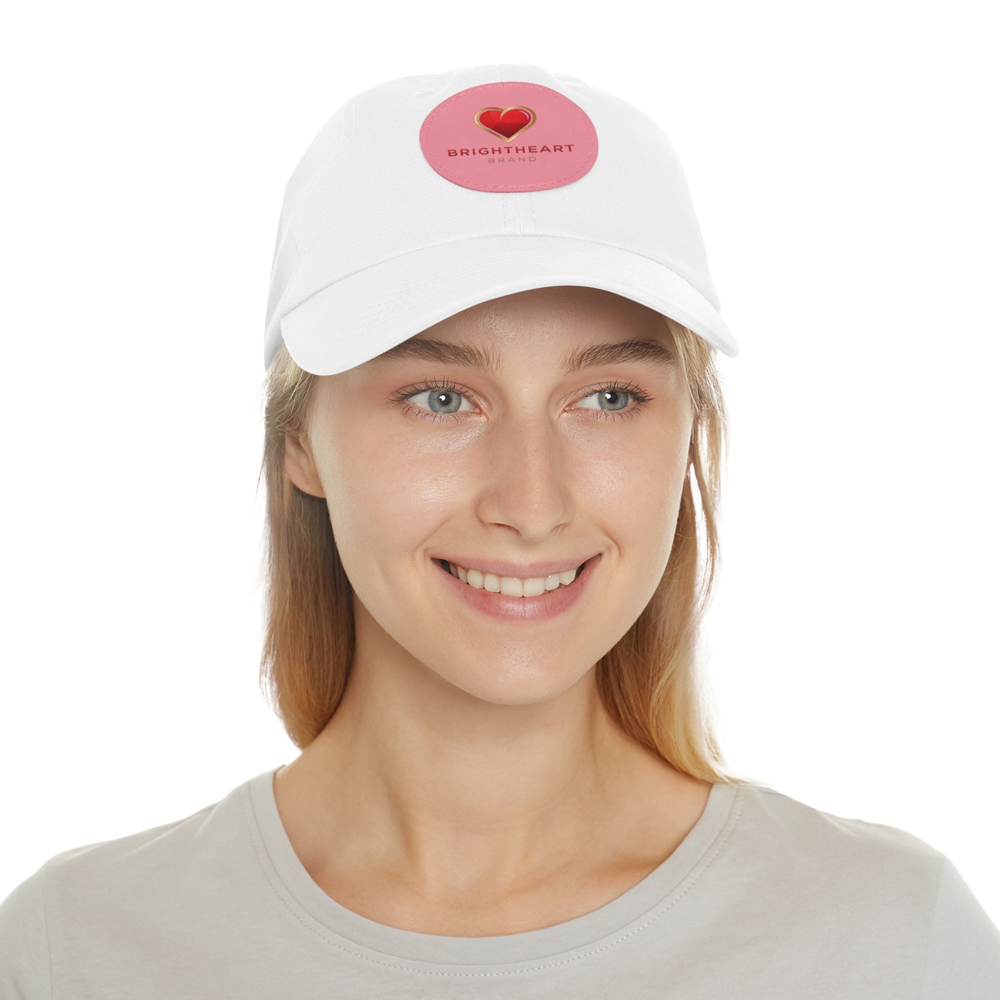 Leather Patch Dad Hat - Brightheart, Casual Cap, Best Gift for Dads, Everyday Fashion, Perfect for Summer