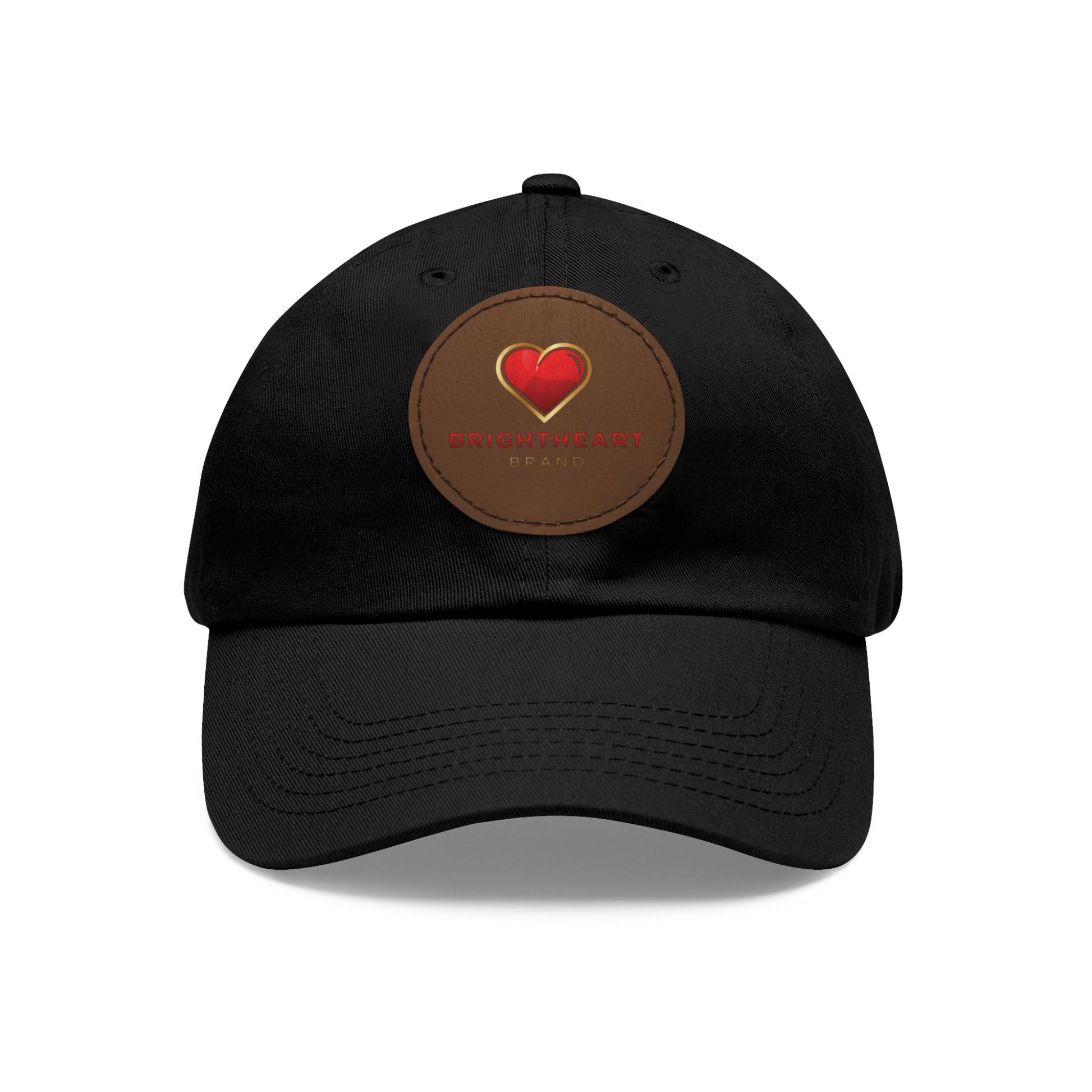Leather Patch Dad Hat - Brightheart, Casual Cap, Best Gift for Dads, Everyday Fashion, Perfect for Summer