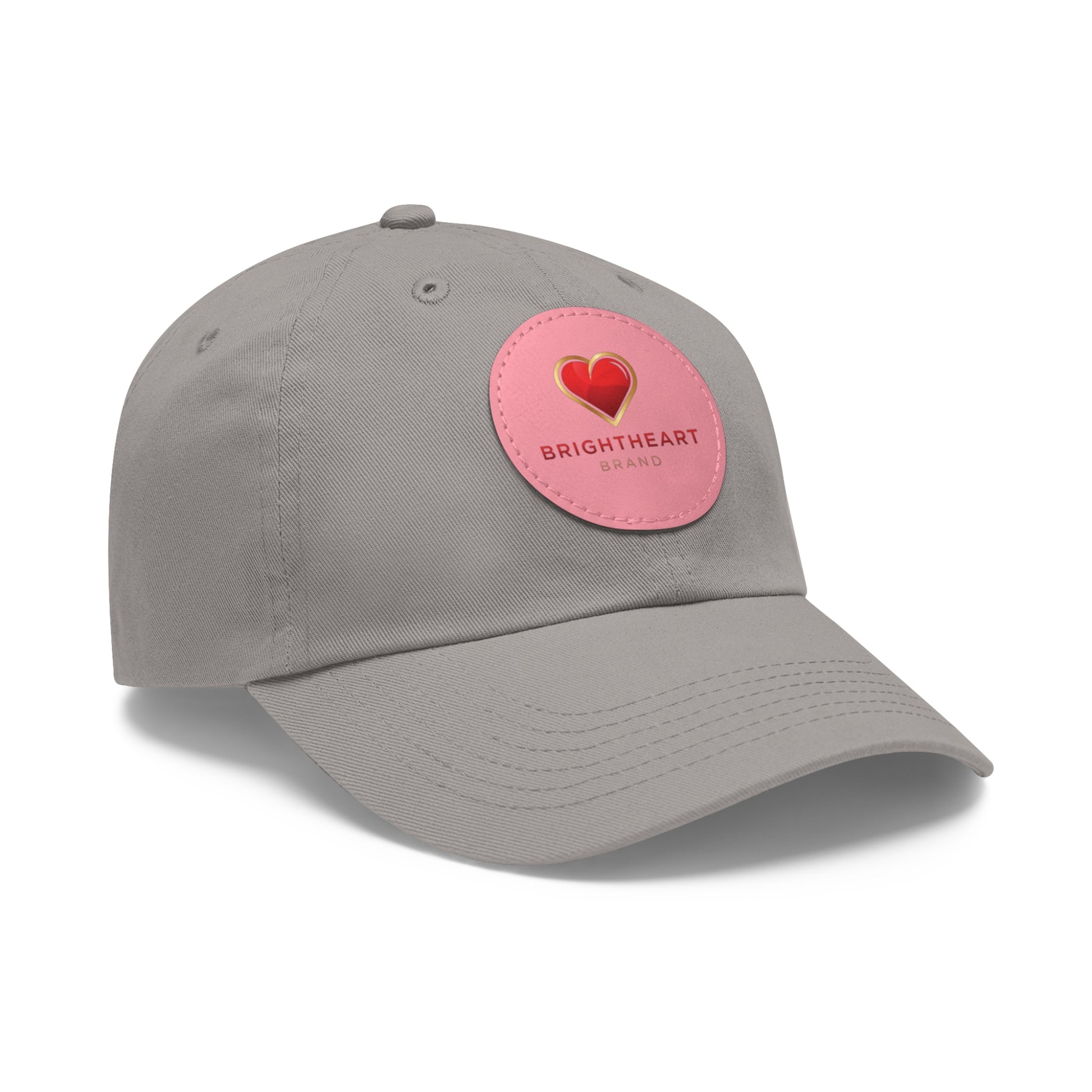 Leather Patch Dad Hat - Brightheart, Casual Cap, Best Gift for Dads, Everyday Fashion, Perfect for Summer