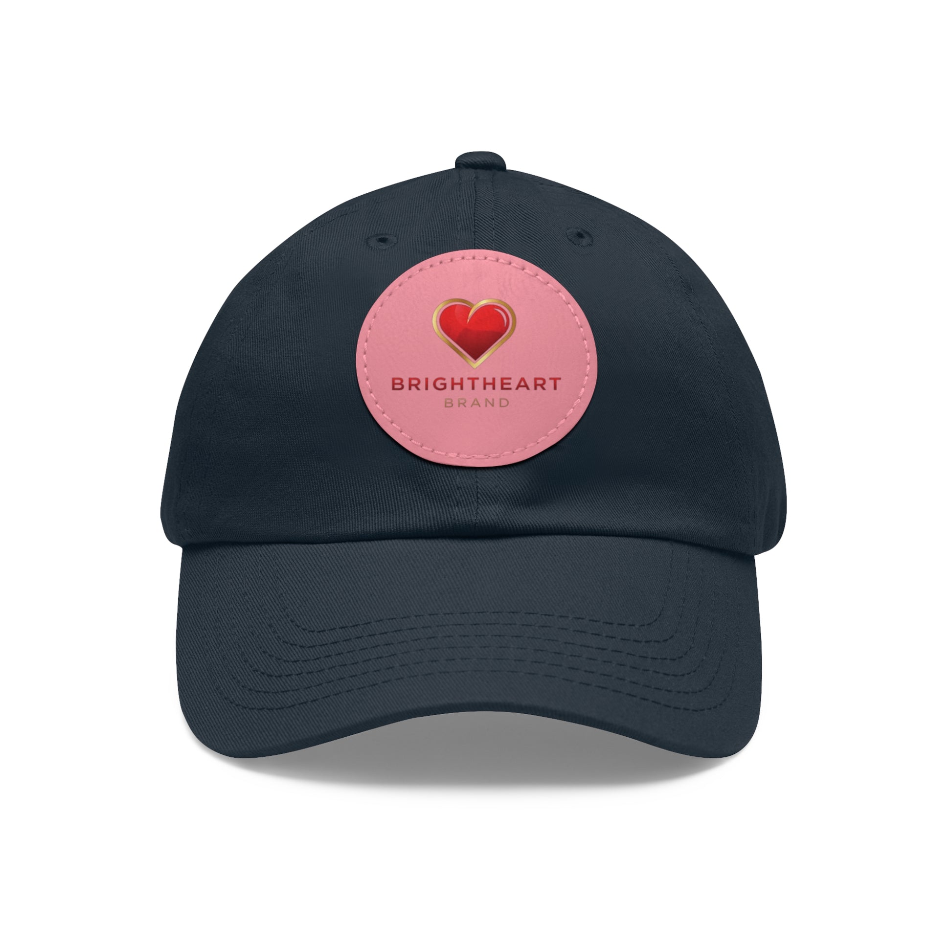 Leather Patch Dad Hat - Brightheart, Casual Cap, Best Gift for Dads, Everyday Fashion, Perfect for Summer