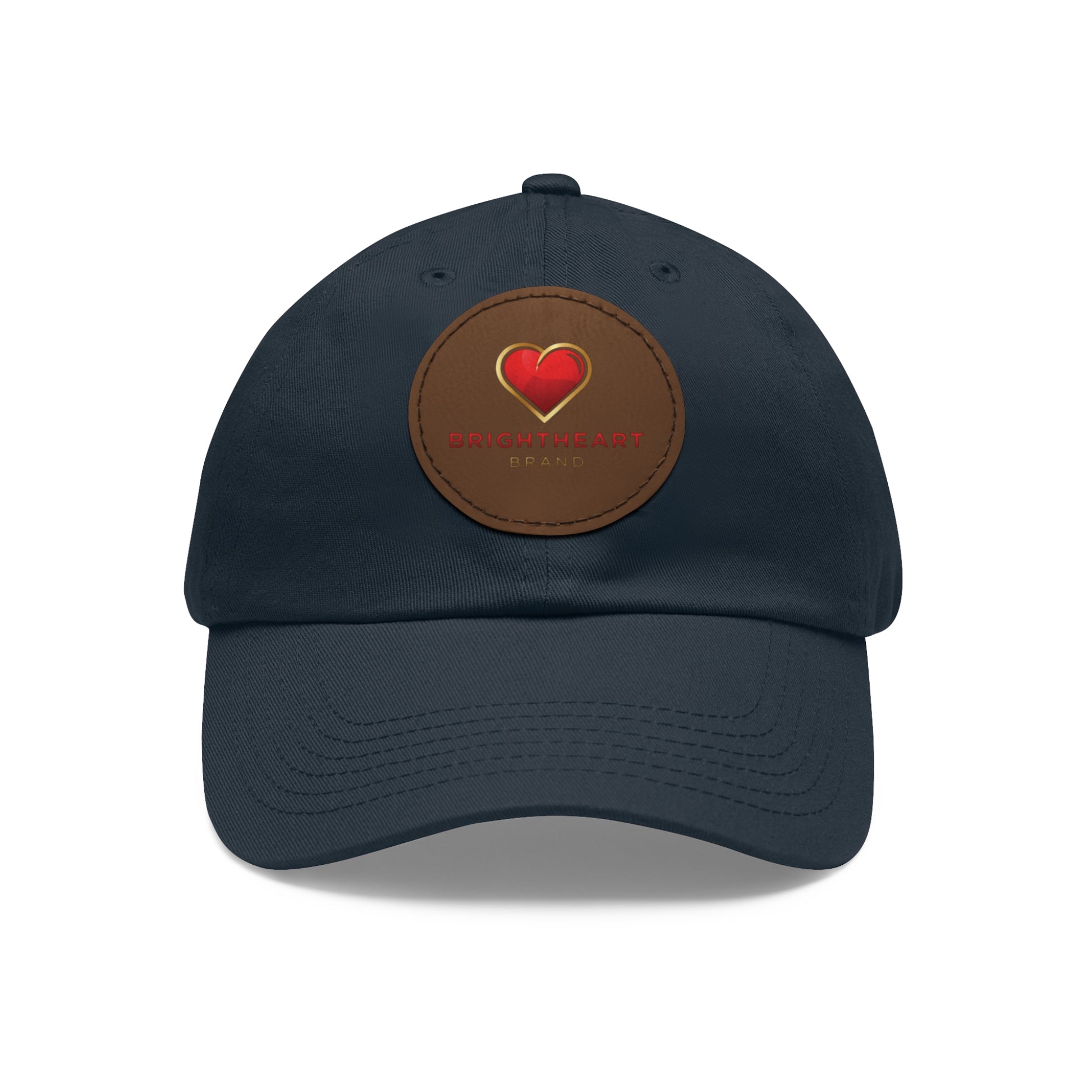 Leather Patch Dad Hat - Brightheart, Casual Cap, Best Gift for Dads, Everyday Fashion, Perfect for Summer