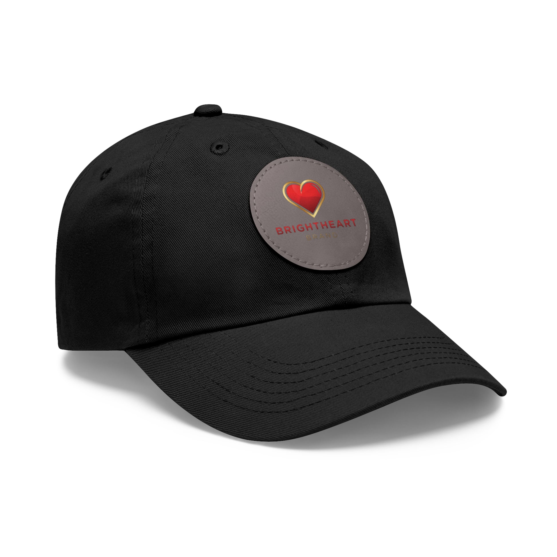 Leather Patch Dad Hat - Brightheart, Casual Cap, Best Gift for Dads, Everyday Fashion, Perfect for Summer