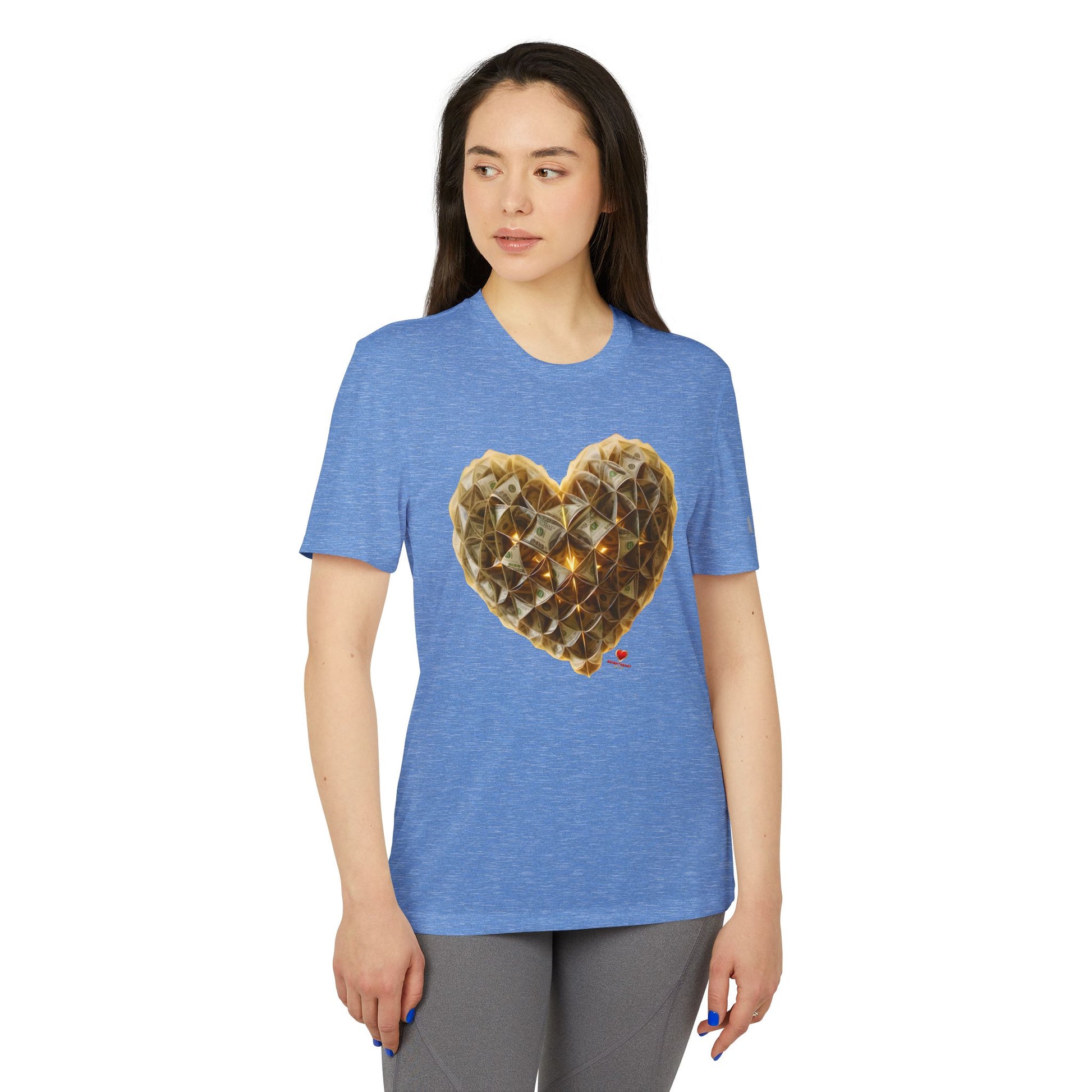 Adidas-BrightheartBrand "Heart of Prosperity - Tee" Unisex Sport T-Shirt, Casual Fitness Tee, Valentine’s Day Gift, Athletic Apparel, Activewear Top