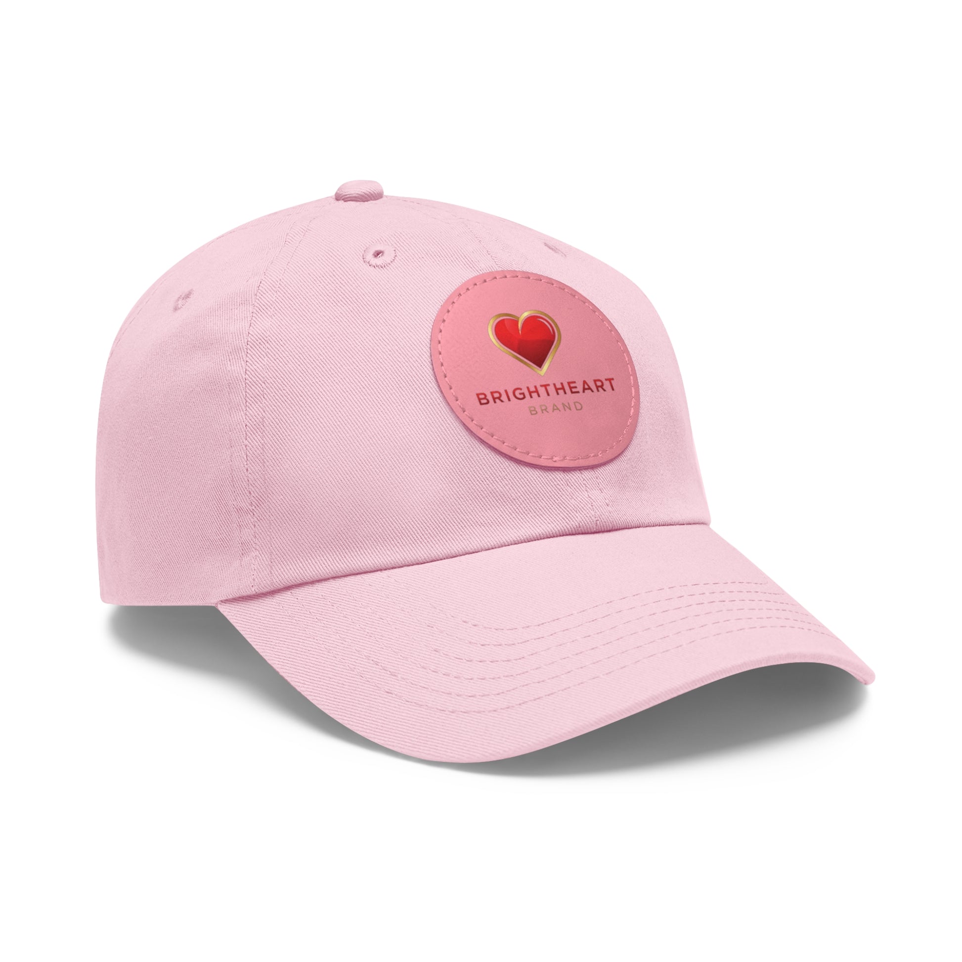 Leather Patch Dad Hat - Brightheart, Casual Cap, Best Gift for Dads, Everyday Fashion, Perfect for Summer