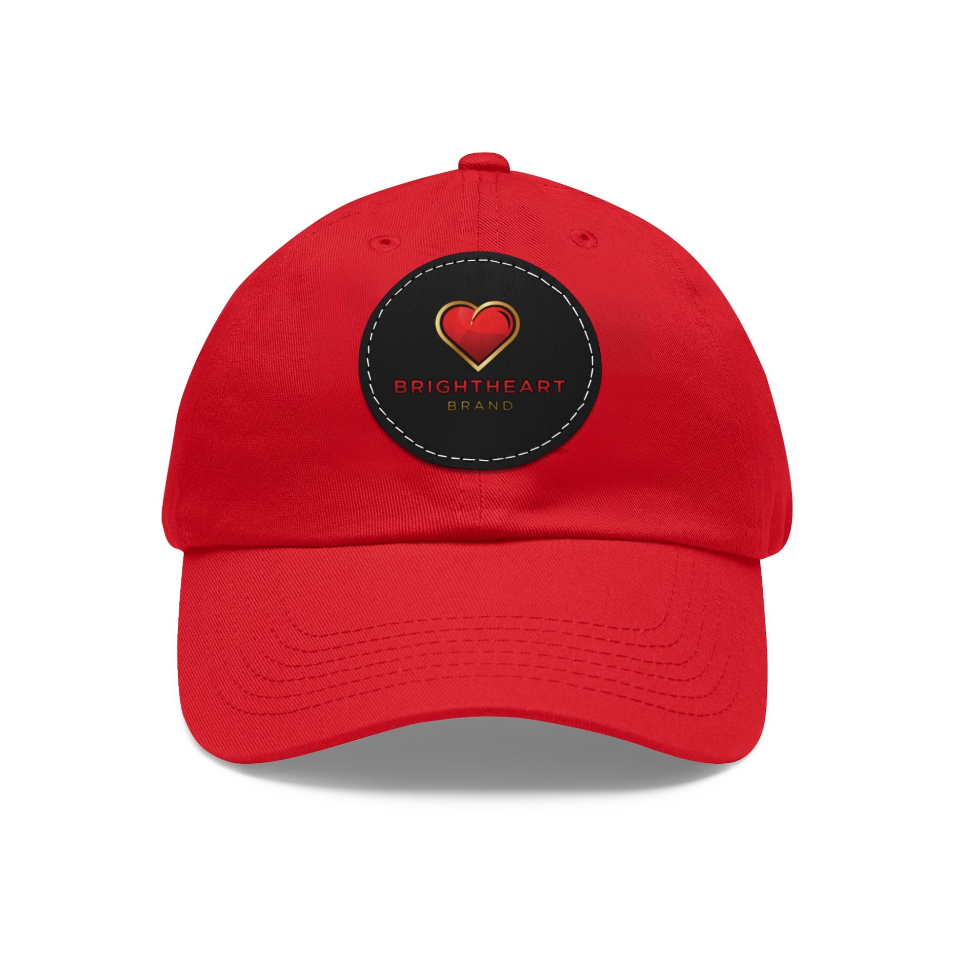 Leather Patch Dad Hat - Brightheart, Casual Cap, Best Gift for Dads, Everyday Fashion, Perfect for Summer