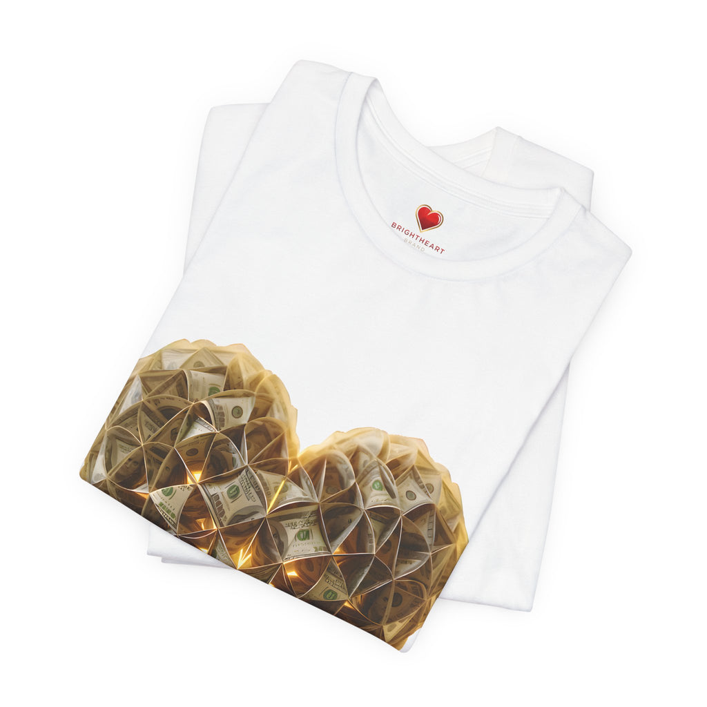 "BrightheartBrand-Heart of Prosperity" – Unisex T-Shirt, Perfect Gift for Valentine's Day, Birthdays, Casual Wear, Everyday Comfort, Unique Fashion