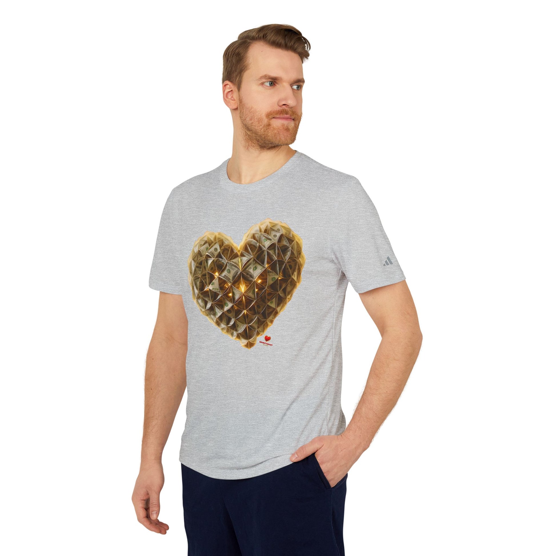 Adidas-BrightheartBrand "Heart of Prosperity - Tee" Unisex Sport T-Shirt, Casual Fitness Tee, Valentine’s Day Gift, Athletic Apparel, Activewear Top