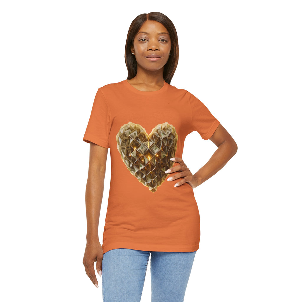 "BrightheartBrand-Heart of Prosperity" – Unisex T-Shirt, Perfect Gift for Valentine's Day, Birthdays, Casual Wear, Everyday Comfort, Unique Fashion