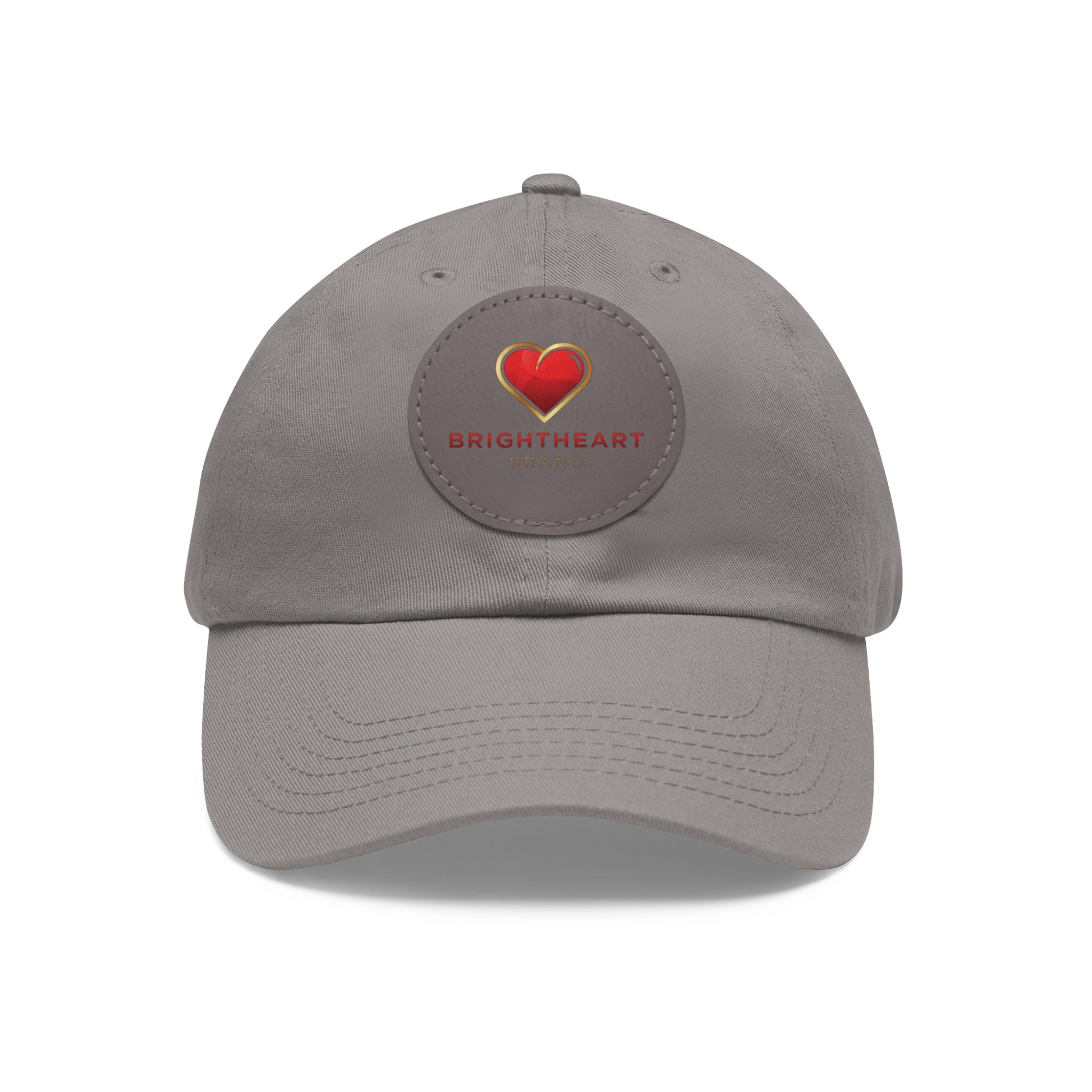 Leather Patch Dad Hat - Brightheart, Casual Cap, Best Gift for Dads, Everyday Fashion, Perfect for Summer