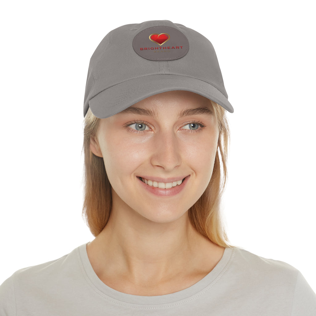 "BrightheartBrand" Leather Patch  Hat - Casual Cap, Best Gift for Dads, Everyday Fashion, Perfect for Summer