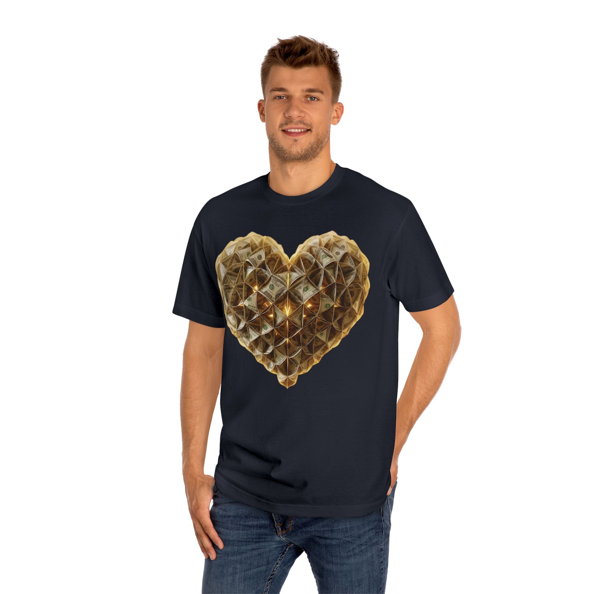 Heart-Shaped Gem Unisex Classic Tee - Perfect Gift for Valentine's Day, Anniversary, Casual Wear, Fashion Statement, Gift for Her